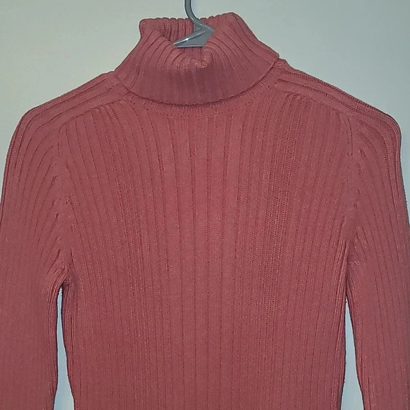 Vintage Y2K American Eagle Outfitters women's coral pink turtleneck Large LOT F - Picture 2 of 5
